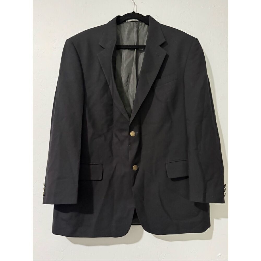 Oscar de La Renta 100% wool blazer 44R gold accent buttons